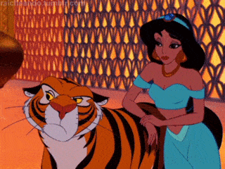 Jasmine and tiger from Aladdin