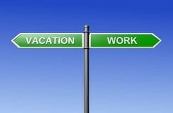 work-vacation-signpost-directing-holidays-55340440